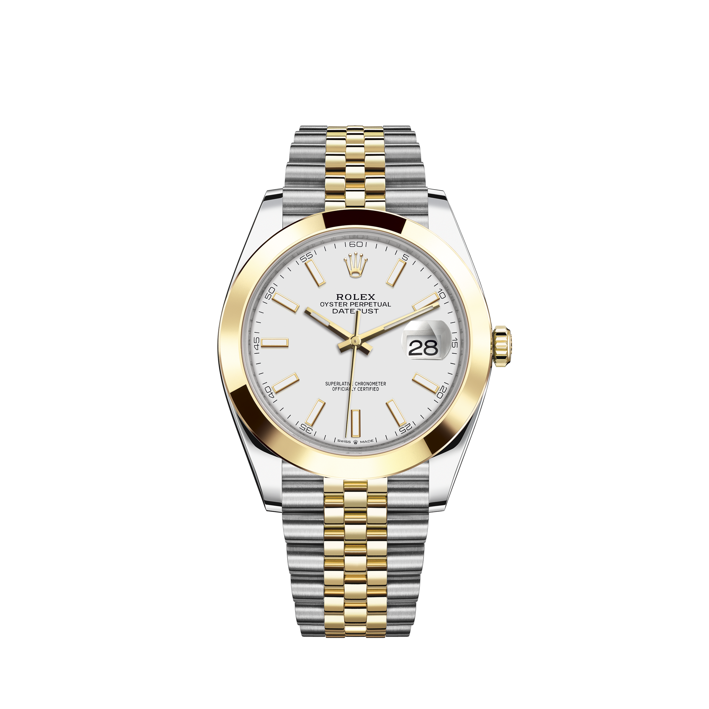 Rolex Ladies Datejust 18k White Gold 1.13 Ct Diamond Bezel Stainless Steel Watch