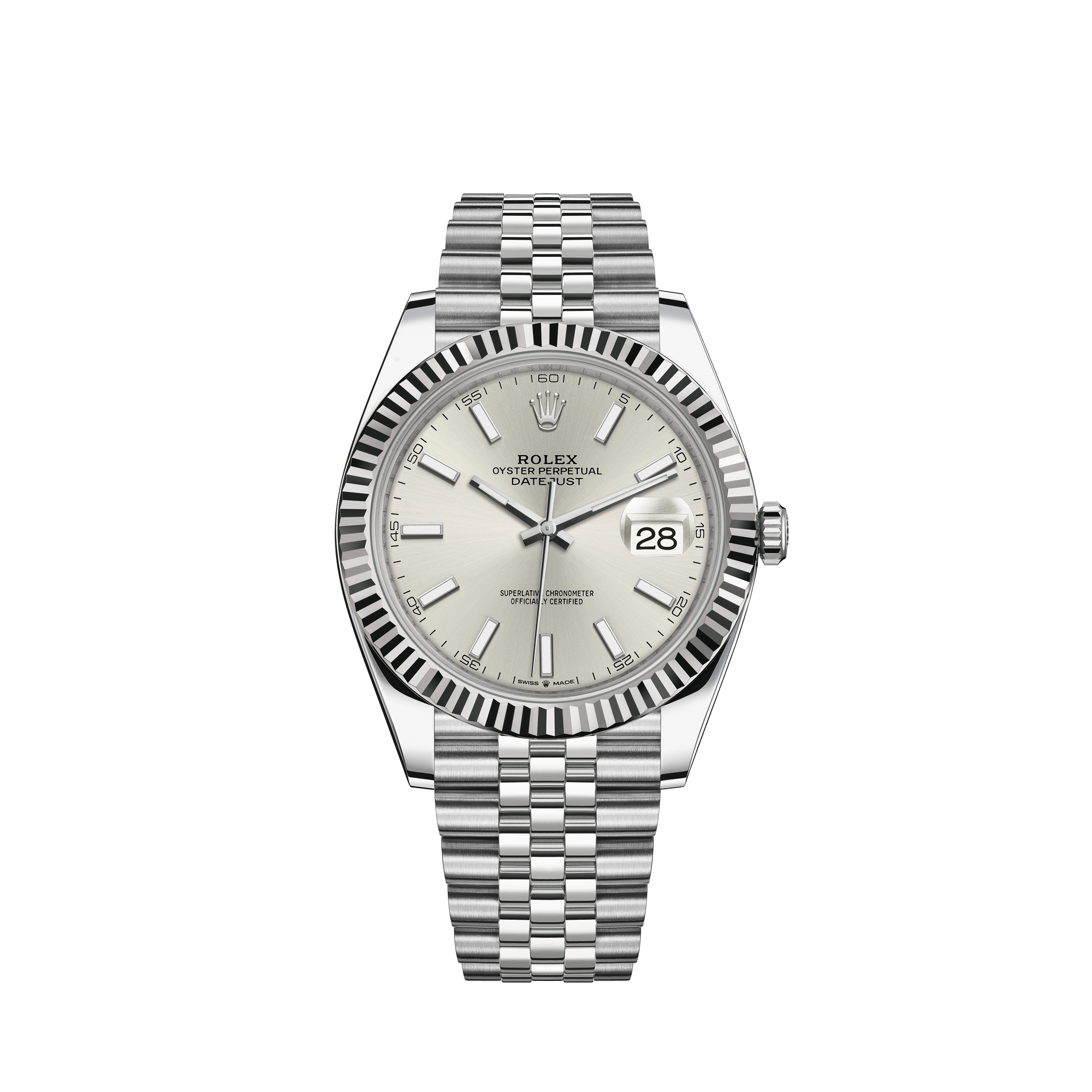 rolex datejust silver