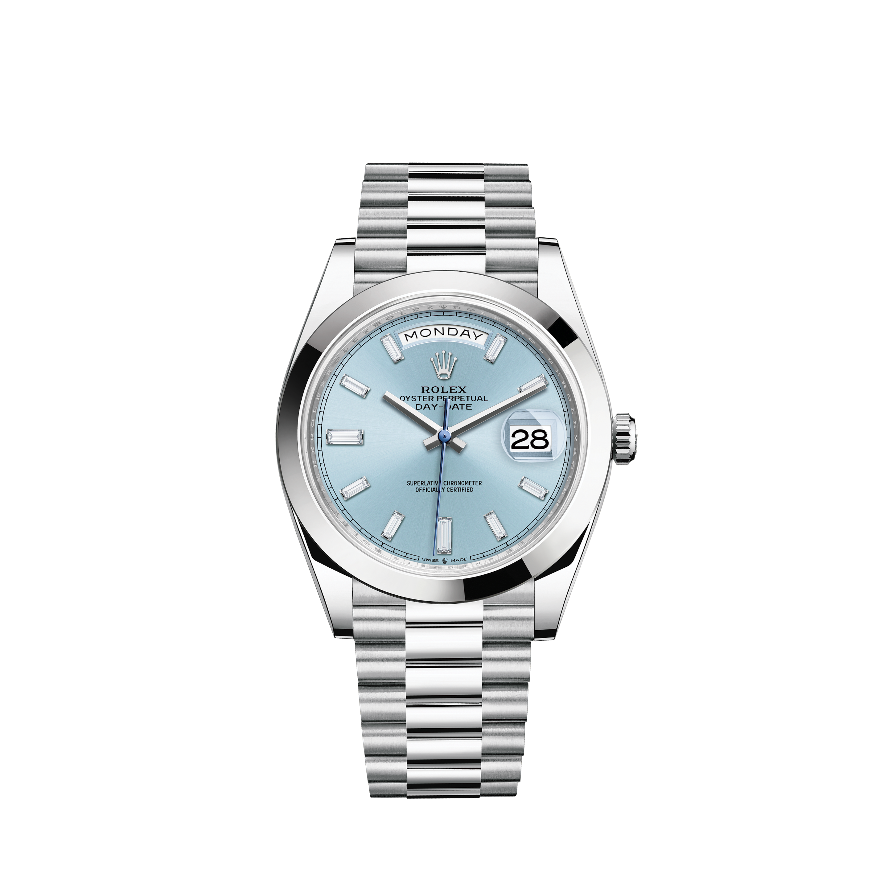 Rolex 36mm Datejust With custom Diamond bezel SS Blue Color Treated MOP Dial Deployment buckleRolex 36mm Datejust With custom Diamond bezel SS Blue Vignette Color Dial RT Deployment buckle