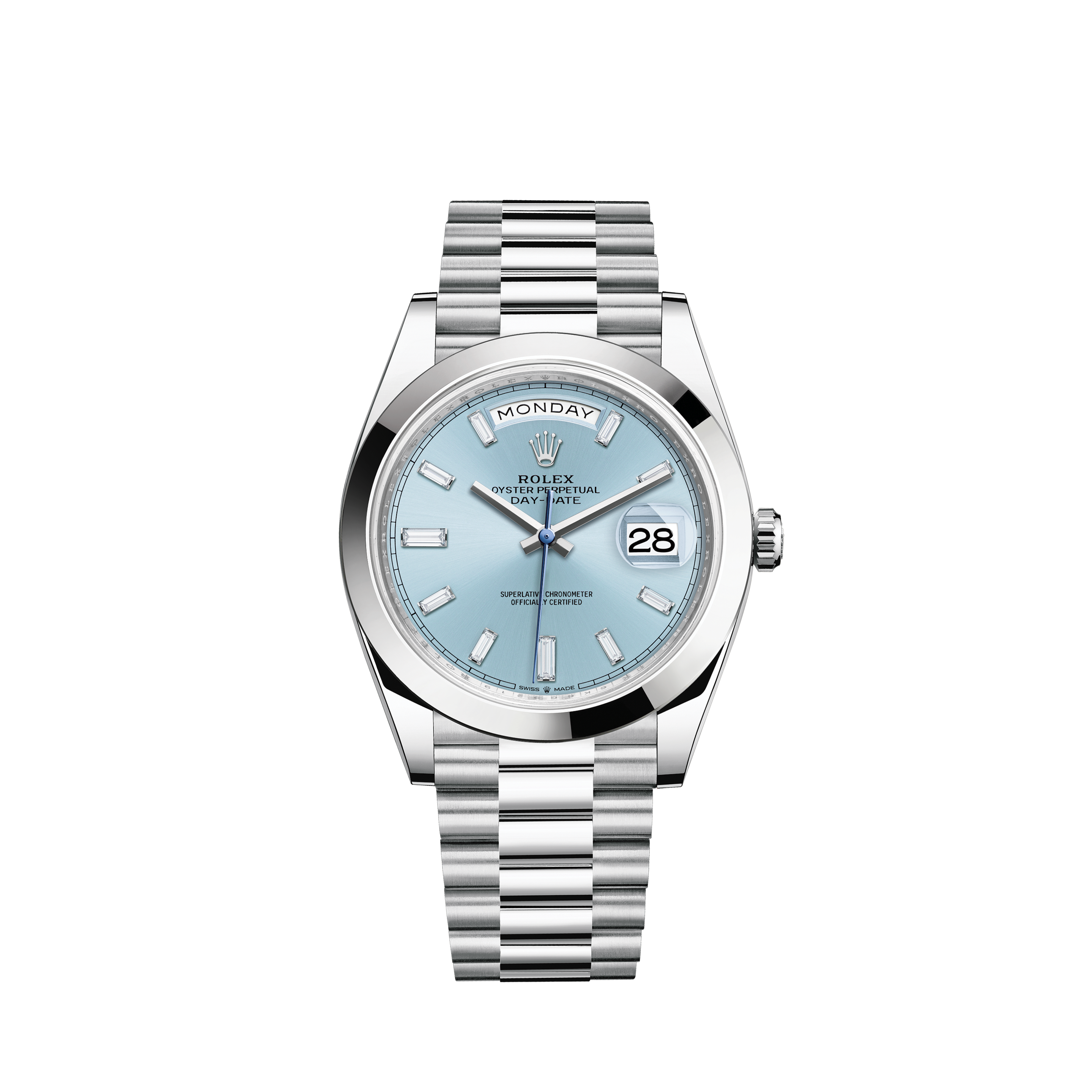 Rolex New Style Datejust Stainless Steel Fluted Bezel and Custom Blue Diamond Dial on Jubilee BraceletRolex New Style Datejust Stainless Steel Fluted Bezel and Custom Green Diamond Dial on Jubilee Bracelet