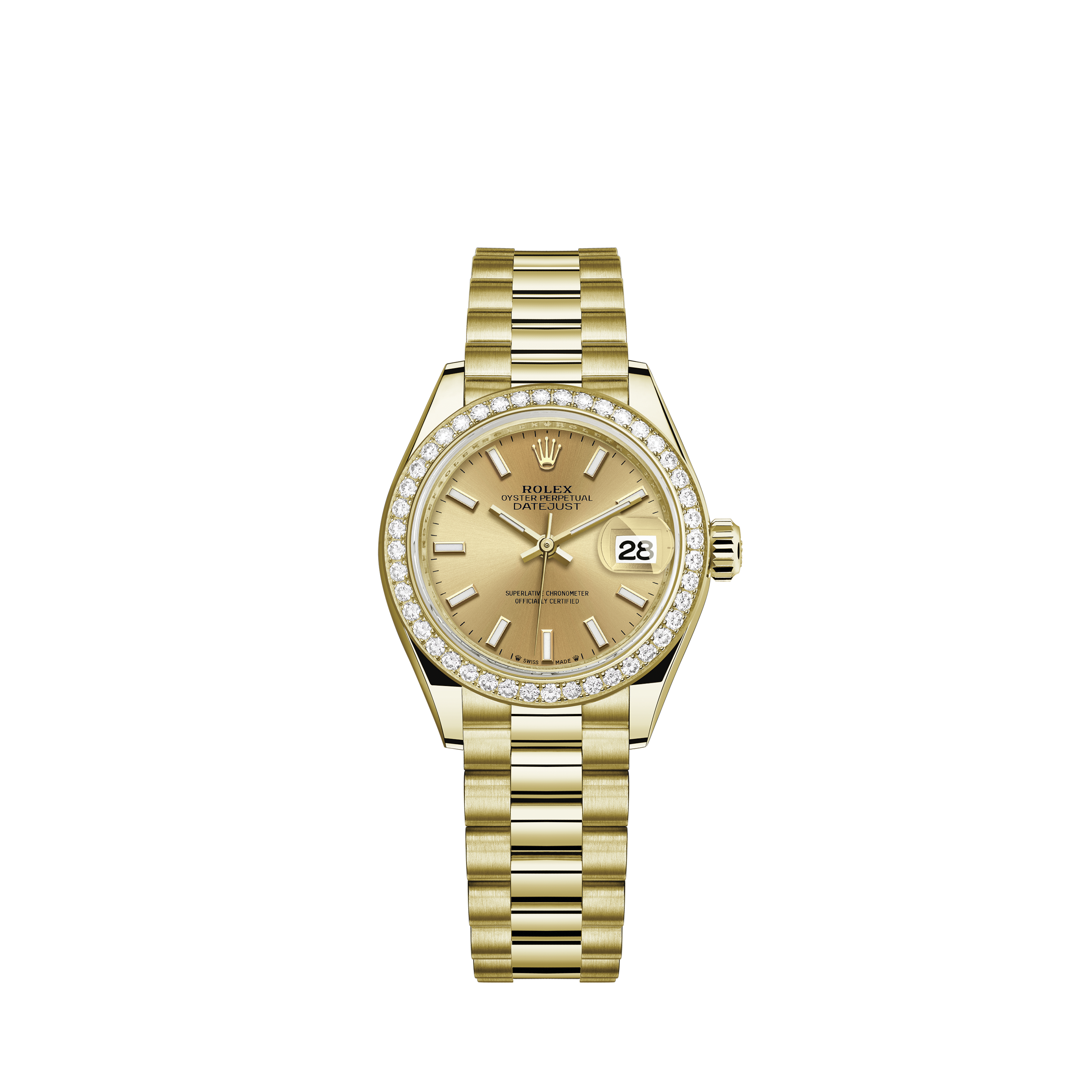 Rolex Ladies Rolex Datejust Watch Silver Dial with Custom Diamonds 79173