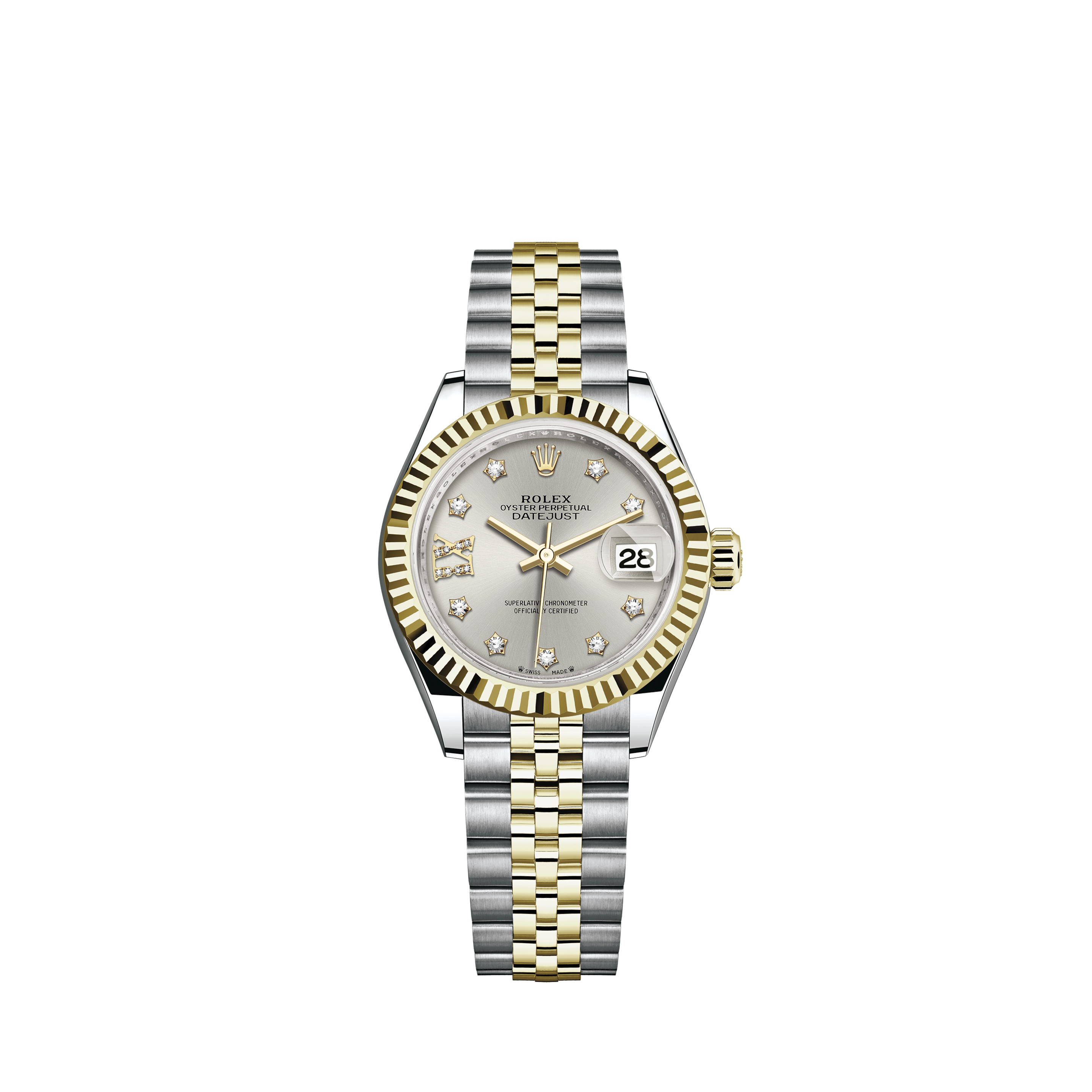 Rolex Datejust 36mm Steel & Diamond Bezel White Roman Dial Jubilee Bracelet