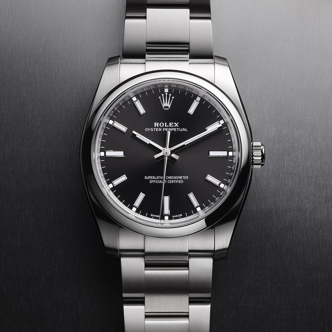 Rolex Datejust 116200 36mm 2ct Diamond Bezel/White Pearl Roman Dial Steel Watch