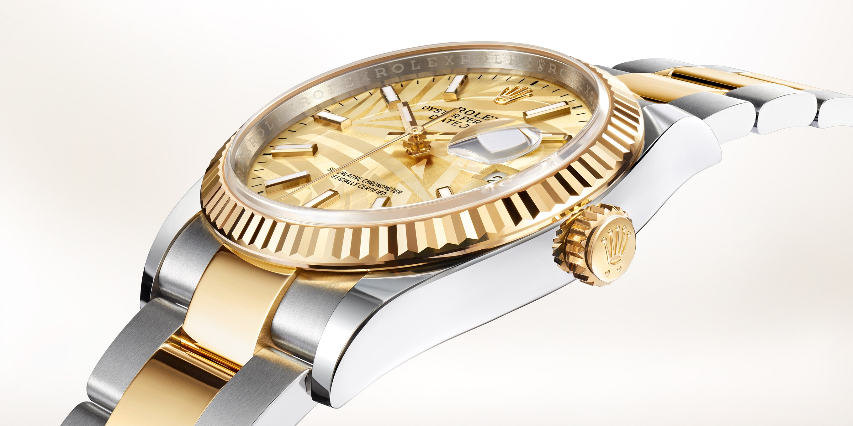 Rolex Datejust 18k Rose Gold/Steel Silver Jubilee Diamond Dial 36mm Watch 116231